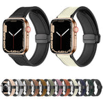 Cinturino magnetico pieghevole in pelle di silicone, For Apple Watch Series 8&7 41mm