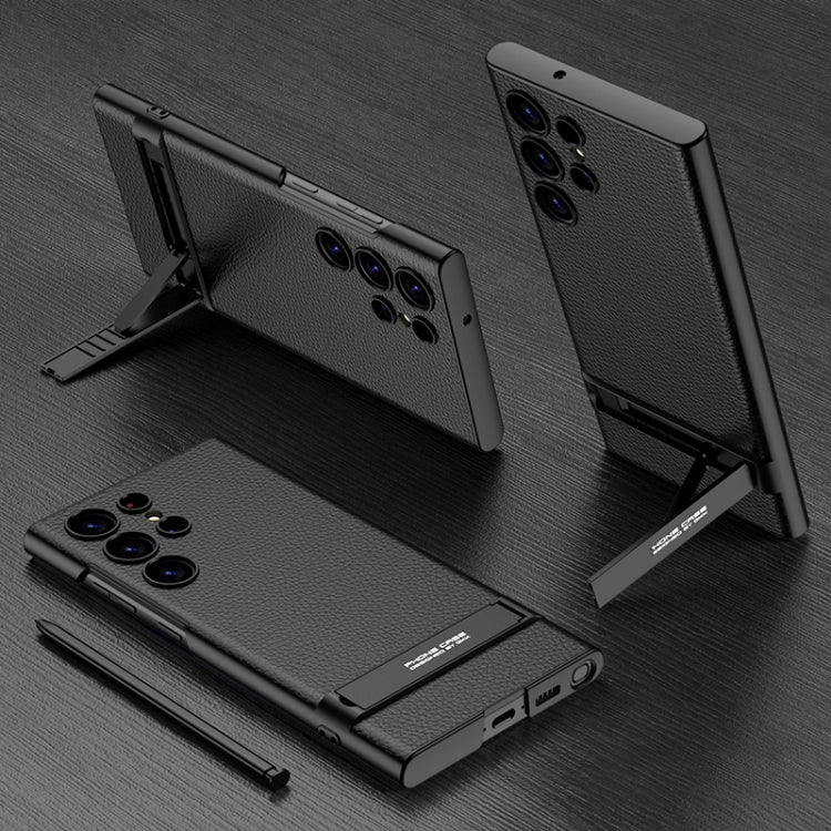 Custodia per telefono in pelle liscia ultra sottile GKK Triumph con supporto, For Samsung Galaxy S23 5G, For Samsung Galaxy S23+ 5G, For Samsung Galaxy S23 Ultra 5G