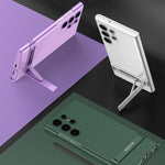 Custodia per telefono in pelle liscia ultra sottile GKK Triumph con supporto, For Samsung Galaxy S23 5G, For Samsung Galaxy S23+ 5G, For Samsung Galaxy S23 Ultra 5G