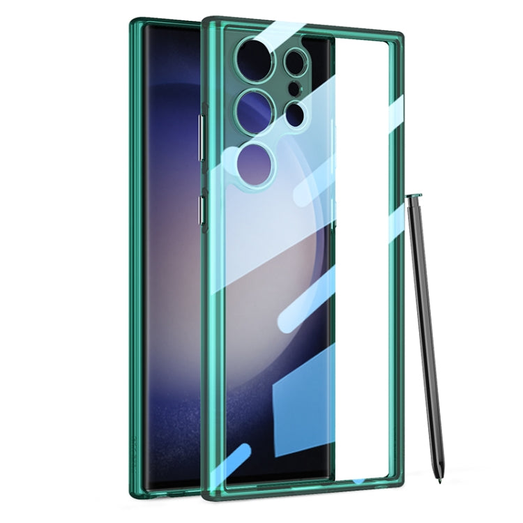 GKK Space Frame Custodia per telefono trasparente in PC + TPU, For Samsung Galaxy S23 Ultra 5G
