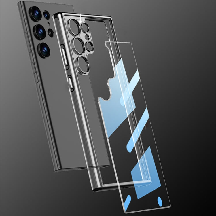 GKK Space Frame Custodia per telefono trasparente in PC + TPU, For Samsung Galaxy S23 Ultra 5G