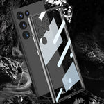 GKK Space Frame Custodia per telefono trasparente in PC + TPU, For Samsung Galaxy S23 Ultra 5G