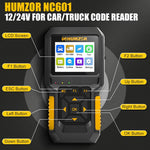 HUMZOR NC601 Strumento diagnostico strumento di scansione OBD2 per auto e camion, NC601