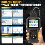 HUMZOR NC601 Strumento diagnostico strumento di scansione OBD2 per auto e camion, NC601