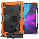 Custodia protettiva antiurto in silicone colorato + PC con supporto, tracolla, cinturino da polso e slot per penna, For iPad Pro 12.9 (2020)
