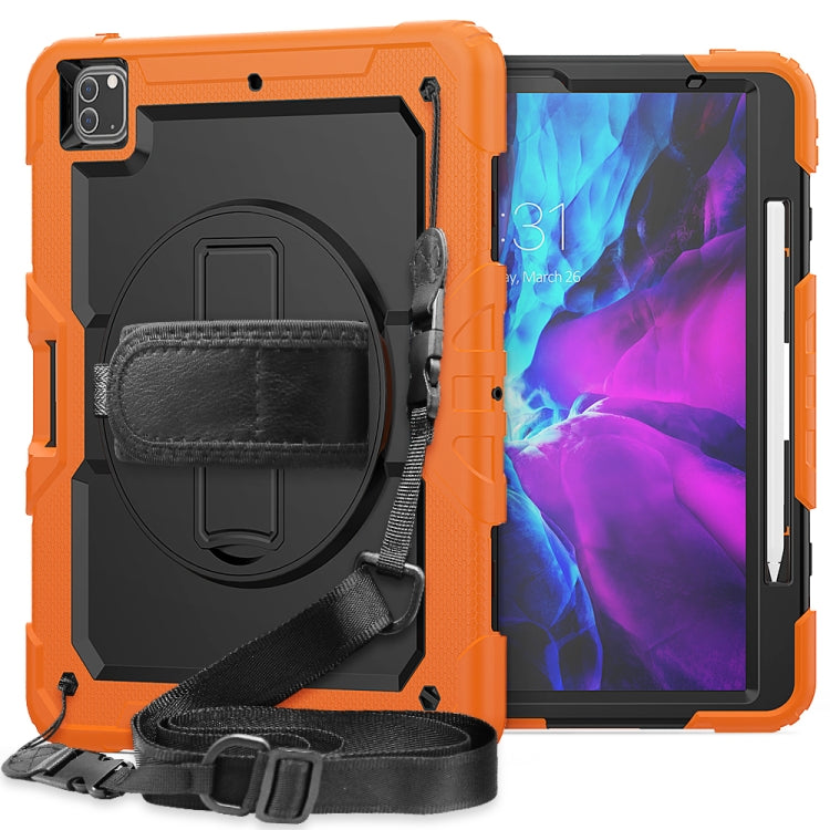 Custodia protettiva antiurto in silicone colorato + PC con supporto, tracolla, cinturino da polso e slot per penna, For iPad Pro 12.9 (2020)