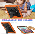 Custodia protettiva antiurto in silicone colorato + PC con supporto, tracolla, cinturino da polso e slot per penna, For iPad Pro 12.9 (2020)