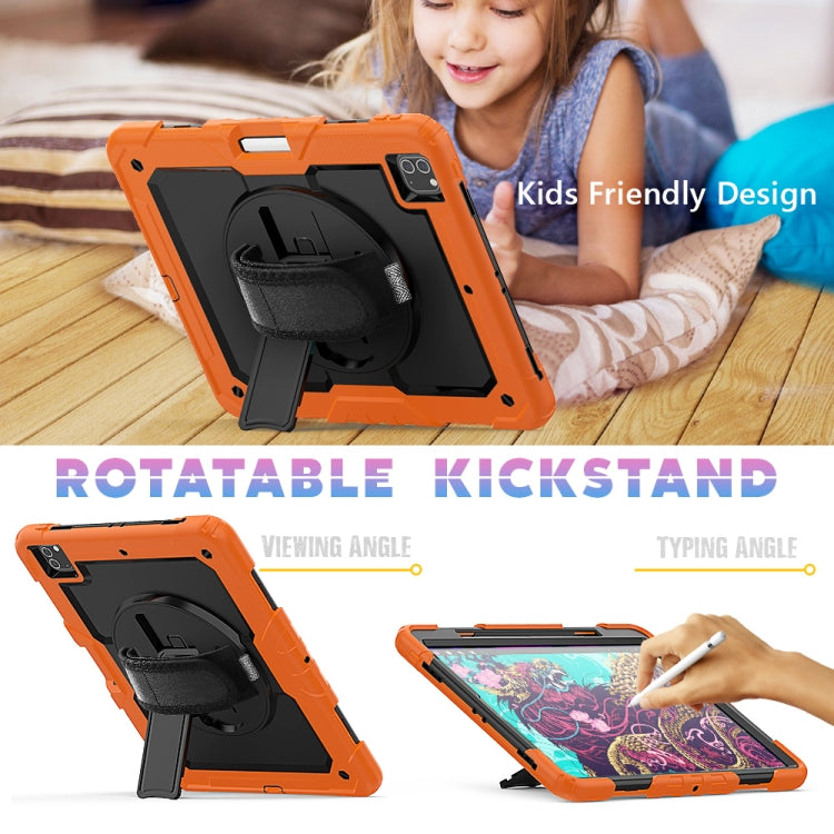 Custodia protettiva antiurto in silicone colorato + PC con supporto, tracolla, cinturino da polso e slot per penna, For iPad Pro 12.9 (2020)