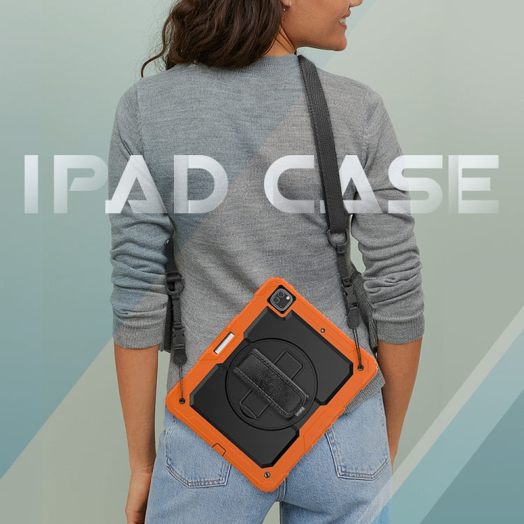 Custodia protettiva antiurto in silicone colorato + PC con supporto, tracolla, cinturino da polso e slot per penna, For iPad Pro 12.9 (2020)