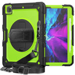 Custodia protettiva antiurto in silicone colorato + PC con supporto, tracolla, cinturino da polso e slot per penna, For iPad Pro 12.9 (2020)