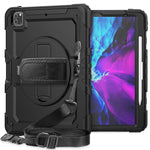 Custodia protettiva antiurto in silicone colorato + PC con supporto, tracolla, cinturino da polso e slot per penna, For iPad Pro 12.9 (2020)