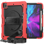 Custodia protettiva antiurto in silicone colorato + PC con supporto, tracolla, cinturino da polso e slot per penna, For iPad Pro 12.9 (2020)