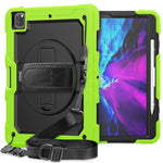 Custodia protettiva antiurto in silicone colorato + PC con supporto, tracolla, cinturino da polso e slot per penna, For iPad Pro 12.9 (2020)
