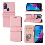 Custodia per telefono in pelle con effetto pelle a righe in rilievo, For Motorola Moto G Play 5G, For Motorola Moto G Stylus 5G 2023, For Xiaomi Redmi Note 12 5G Global, For Xiaomi Redmi Note 12 Pro 5G Global