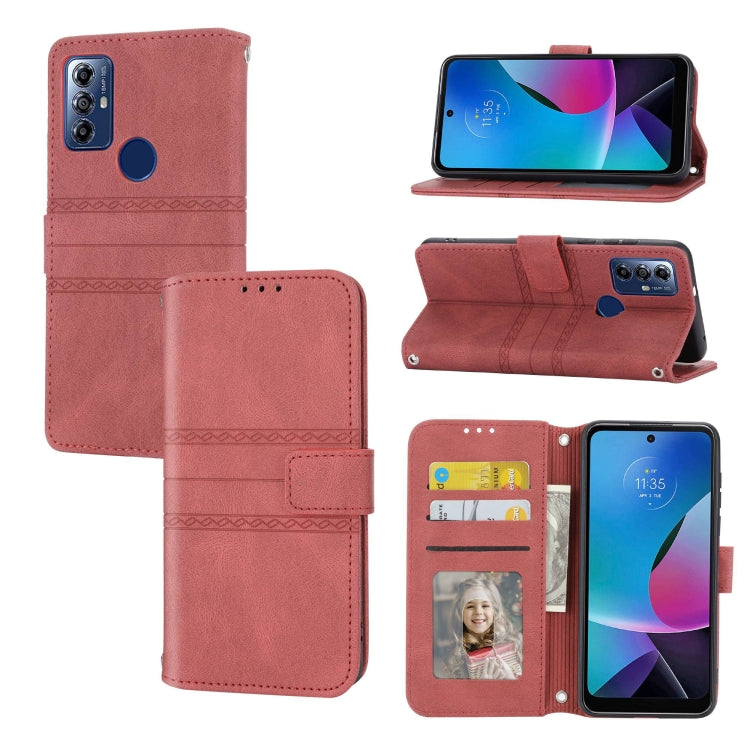 Custodia per telefono in pelle con effetto pelle a righe in rilievo, For Motorola Moto G Play 5G, For Motorola Moto G Stylus 5G 2023, For Xiaomi Redmi Note 12 5G Global, For Xiaomi Redmi Note 12 Pro 5G Global