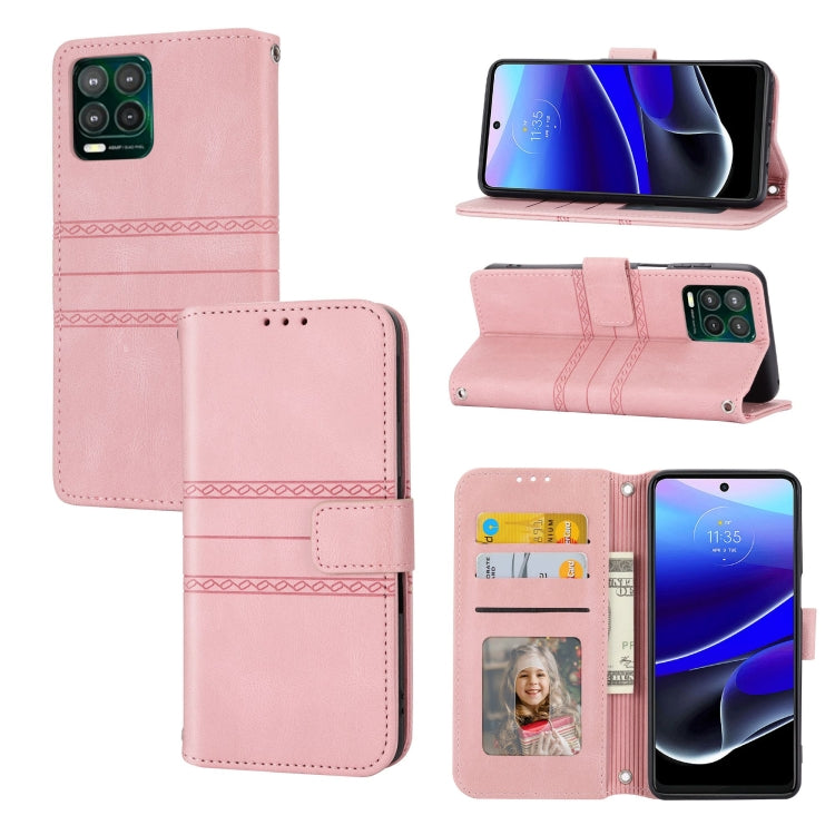 Custodia per telefono in pelle con effetto pelle a righe in rilievo, For Motorola Moto G Play 5G, For Motorola Moto G Stylus 5G 2023, For Xiaomi Redmi Note 12 5G Global, For Xiaomi Redmi Note 12 Pro 5G Global