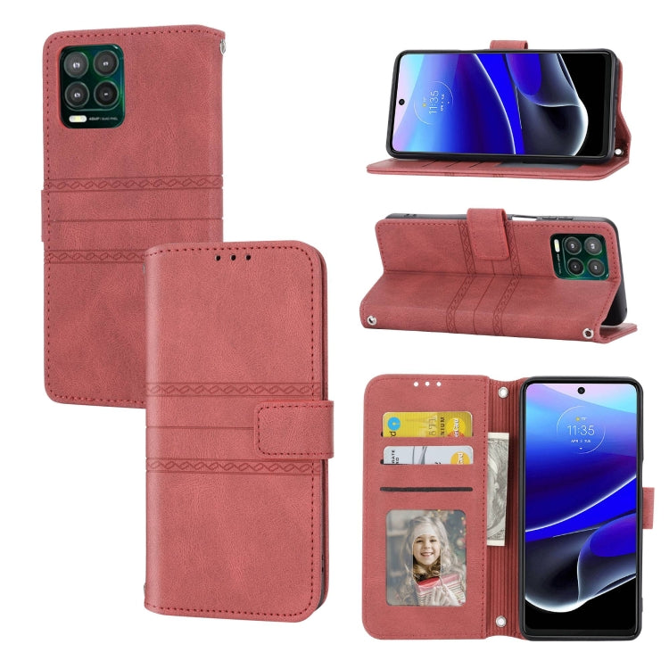Custodia per telefono in pelle con effetto pelle a righe in rilievo, For Motorola Moto G Play 5G, For Motorola Moto G Stylus 5G 2023, For Xiaomi Redmi Note 12 5G Global, For Xiaomi Redmi Note 12 Pro 5G Global