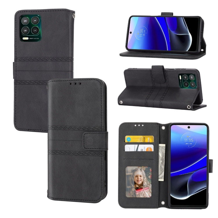 Custodia per telefono in pelle con effetto pelle a righe in rilievo, For Motorola Moto G Play 5G, For Motorola Moto G Stylus 5G 2023, For Xiaomi Redmi Note 12 5G Global, For Xiaomi Redmi Note 12 Pro 5G Global