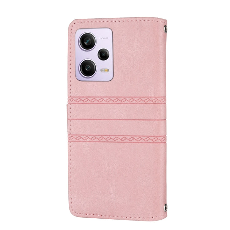 Custodia per telefono in pelle con effetto pelle a righe in rilievo, For Redmi Note 12 Pro+ 5G Global, For Xiaomi Redmi Note 12 4G Global, For Xiaomi Redmi 12C, For Samsung Galaxy S23 5G
