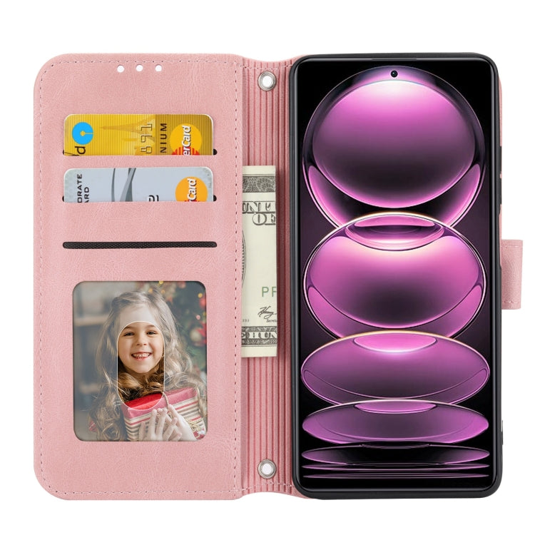 Custodia per telefono in pelle con effetto pelle a righe in rilievo, For Redmi Note 12 Pro+ 5G Global, For Xiaomi Redmi Note 12 4G Global, For Xiaomi Redmi 12C, For Samsung Galaxy S23 5G