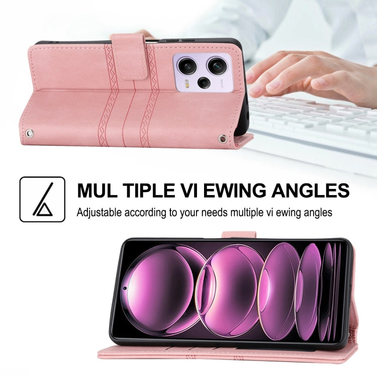 Custodia per telefono in pelle con effetto pelle a righe in rilievo, For Redmi Note 12 Pro+ 5G Global, For Xiaomi Redmi Note 12 4G Global, For Xiaomi Redmi 12C, For Samsung Galaxy S23 5G