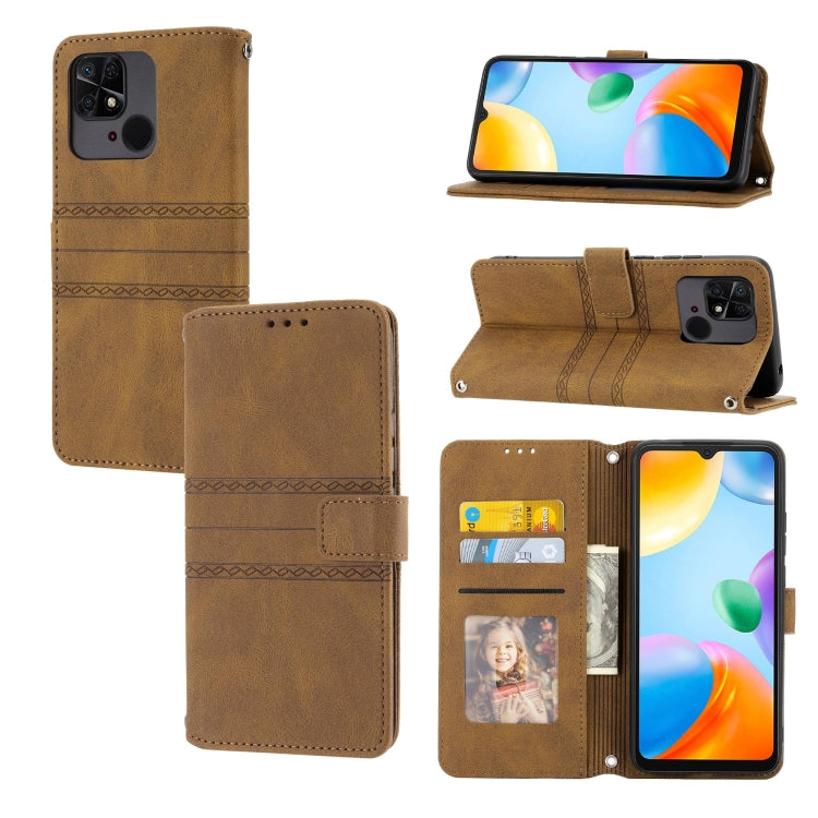 Custodia per telefono in pelle con effetto pelle a righe in rilievo, For Redmi Note 12 Pro+ 5G Global, For Xiaomi Redmi Note 12 4G Global, For Xiaomi Redmi 12C, For Samsung Galaxy S23 5G