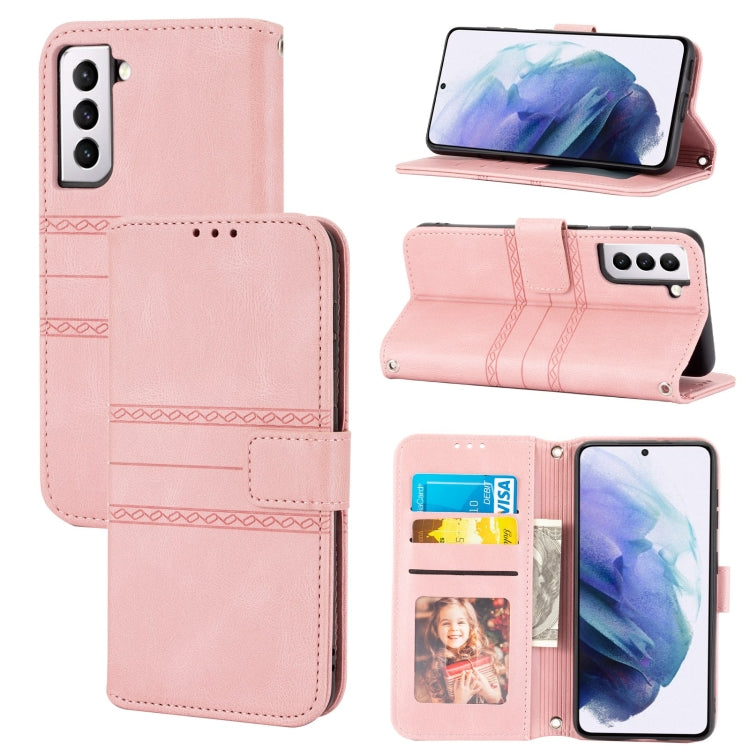 Custodia per telefono in pelle con effetto pelle a righe in rilievo, For Samsung Galaxy S23+ 5G, For Samsung Galaxy S23 Ultra 5G, For Samsung Galaxy A14 5G, For Samsung Galaxy A34 5G