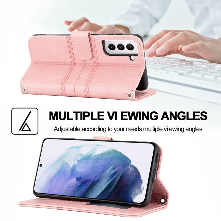 Custodia per telefono in pelle con effetto pelle a righe in rilievo, For Samsung Galaxy S23+ 5G, For Samsung Galaxy S23 Ultra 5G, For Samsung Galaxy A14 5G, For Samsung Galaxy A34 5G