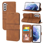Custodia per telefono in pelle con effetto pelle a righe in rilievo, For Samsung Galaxy S23+ 5G, For Samsung Galaxy S23 Ultra 5G, For Samsung Galaxy A14 5G, For Samsung Galaxy A34 5G