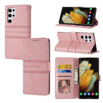 Custodia per telefono in pelle con effetto pelle a righe in rilievo, For Samsung Galaxy S23+ 5G, For Samsung Galaxy S23 Ultra 5G, For Samsung Galaxy A14 5G, For Samsung Galaxy A34 5G