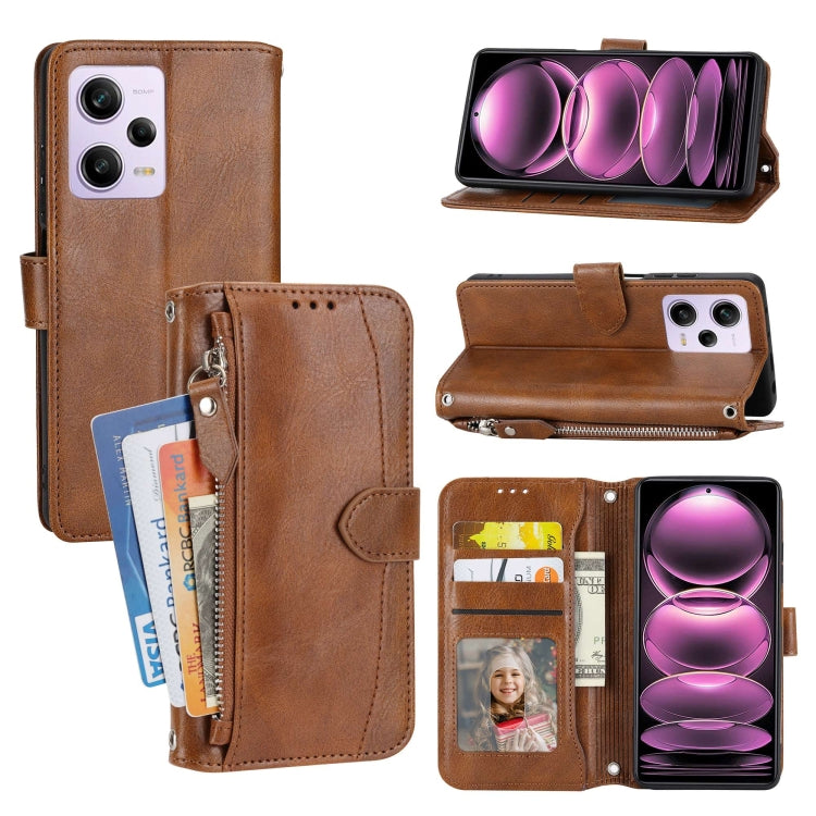 Custodia per cellulare in pelle con cerniera in pelle d'olio, For Redmi Note 12 5G Global, For Redmi Note 12 Pro 5G Global, For Redmi Note 12 Pro+ Global, For Redmi Note 12 4G Global