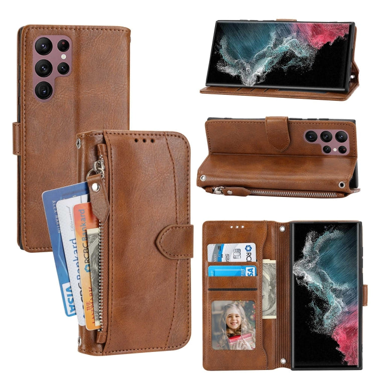 Custodia per cellulare in pelle con cerniera in pelle d'olio, For Xiaomi Redmi 12C, For Samsung Galaxy S23 5G, For Samsung Galaxy S23+ 5G, For Samsung Galaxy S23 Ultra 5G