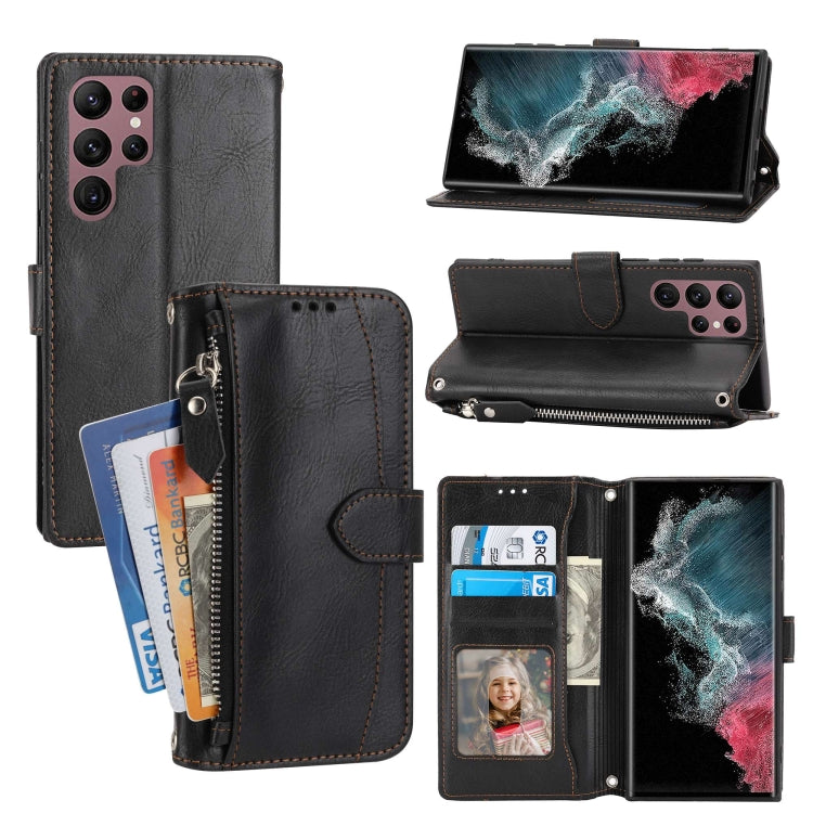 Custodia per cellulare in pelle con cerniera in pelle d'olio, For Xiaomi Redmi 12C, For Samsung Galaxy S23 5G, For Samsung Galaxy S23+ 5G, For Samsung Galaxy S23 Ultra 5G