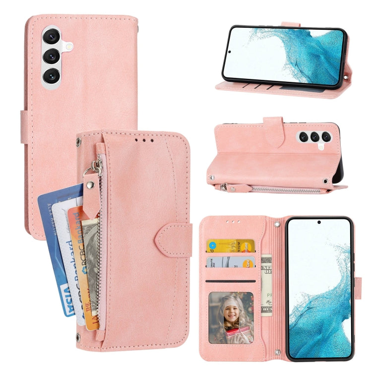 Custodia per cellulare in pelle con cerniera in pelle d'olio, For Samsung Galaxy A14 5G, For Samsung Galaxy A34 5G, For Samsung Galaxy A54 5G