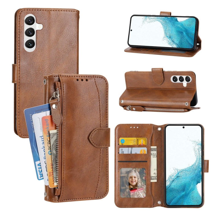 Custodia per cellulare in pelle con cerniera in pelle d'olio, For Samsung Galaxy A14 5G, For Samsung Galaxy A34 5G, For Samsung Galaxy A54 5G