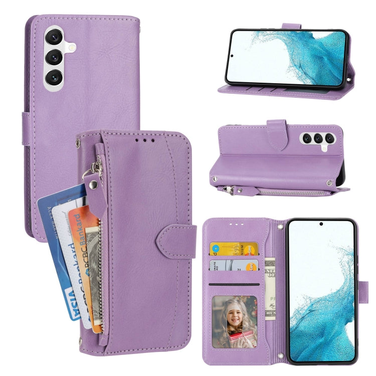 Custodia per cellulare in pelle con cerniera in pelle d'olio, For Samsung Galaxy A14 5G, For Samsung Galaxy A34 5G, For Samsung Galaxy A54 5G