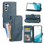 Custodia per cellulare in pelle con cerniera in pelle d'olio, For Samsung Galaxy A14 5G, For Samsung Galaxy A34 5G, For Samsung Galaxy A54 5G