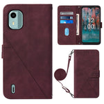 Custodia per cellulare in pelle con flip in rilievo 3D a tracolla, For Nokia C12, For Nokia C22, For Nokia C32 TA-1534, For Nokia G22