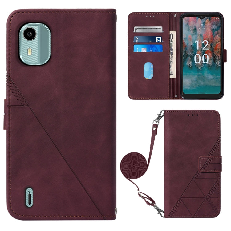 Custodia per cellulare in pelle con flip in rilievo 3D a tracolla, For Nokia C12, For Nokia C22, For Nokia C32 TA-1534, For Nokia G22