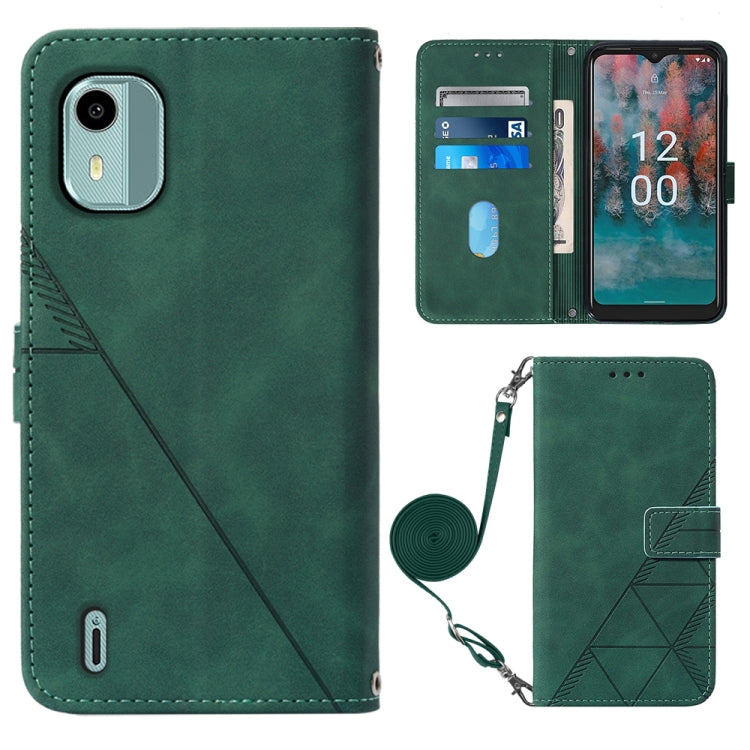 Custodia per cellulare in pelle con flip in rilievo 3D a tracolla, For Nokia C12, For Nokia C22, For Nokia C32 TA-1534, For Nokia G22