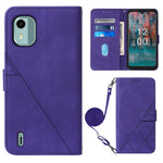 Custodia per cellulare in pelle con flip in rilievo 3D a tracolla, For Nokia C12, For Nokia C22, For Nokia C32 TA-1534, For Nokia G22