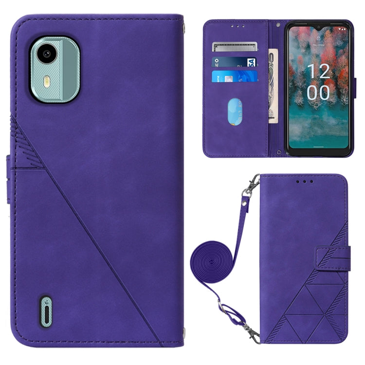 Custodia per cellulare in pelle con flip in rilievo 3D a tracolla, For Nokia C12, For Nokia C22, For Nokia C32 TA-1534, For Nokia G22