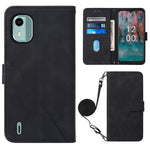 Custodia per cellulare in pelle con flip in rilievo 3D a tracolla, For Nokia C12, For Nokia C22, For Nokia C32 TA-1534, For Nokia G22
