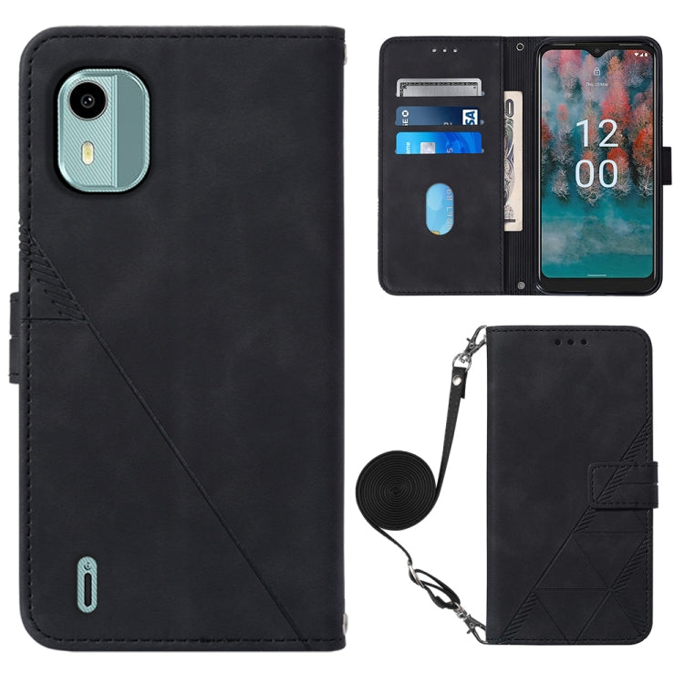 Custodia per cellulare in pelle con flip in rilievo 3D a tracolla, For Nokia C12, For Nokia C22, For Nokia C32 TA-1534, For Nokia G22