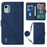 Custodia per cellulare in pelle con flip in rilievo 3D a tracolla, For Nokia C12, For Nokia C22, For Nokia C32 TA-1534, For Nokia G22