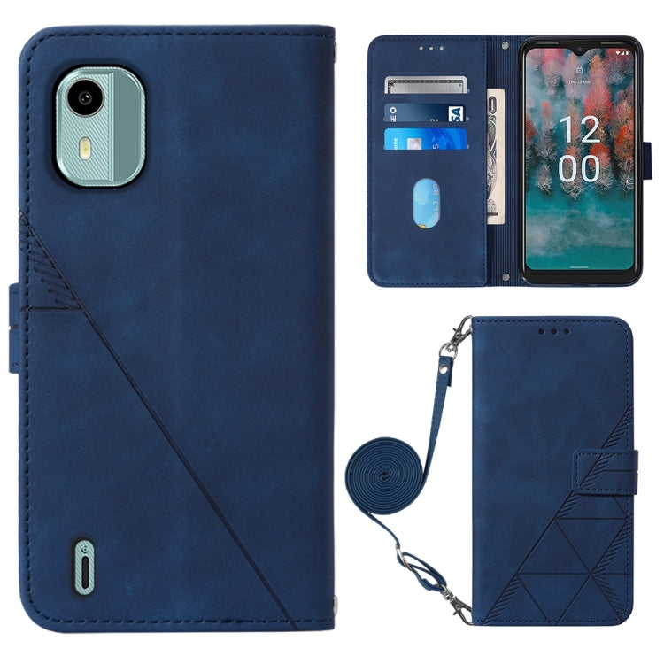 Custodia per cellulare in pelle con flip in rilievo 3D a tracolla, For Nokia C12, For Nokia C22, For Nokia C32 TA-1534, For Nokia G22
