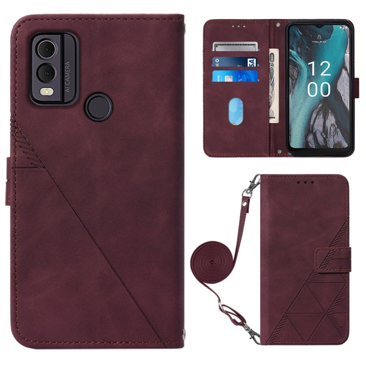 Custodia per cellulare in pelle con flip in rilievo 3D a tracolla, For Nokia C12, For Nokia C22, For Nokia C32 TA-1534, For Nokia G22