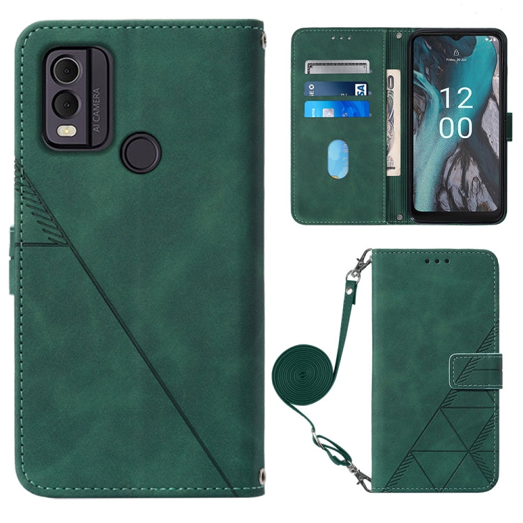 Custodia per cellulare in pelle con flip in rilievo 3D a tracolla, For Nokia C12, For Nokia C22, For Nokia C32 TA-1534, For Nokia G22