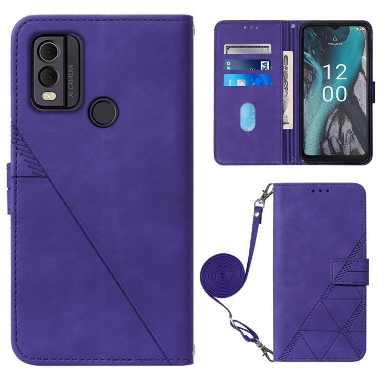 Custodia per cellulare in pelle con flip in rilievo 3D a tracolla, For Nokia C12, For Nokia C22, For Nokia C32 TA-1534, For Nokia G22