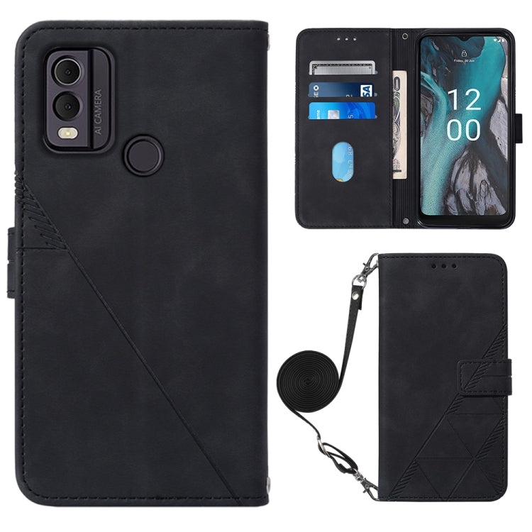 Custodia per cellulare in pelle con flip in rilievo 3D a tracolla, For Nokia C12, For Nokia C22, For Nokia C32 TA-1534, For Nokia G22